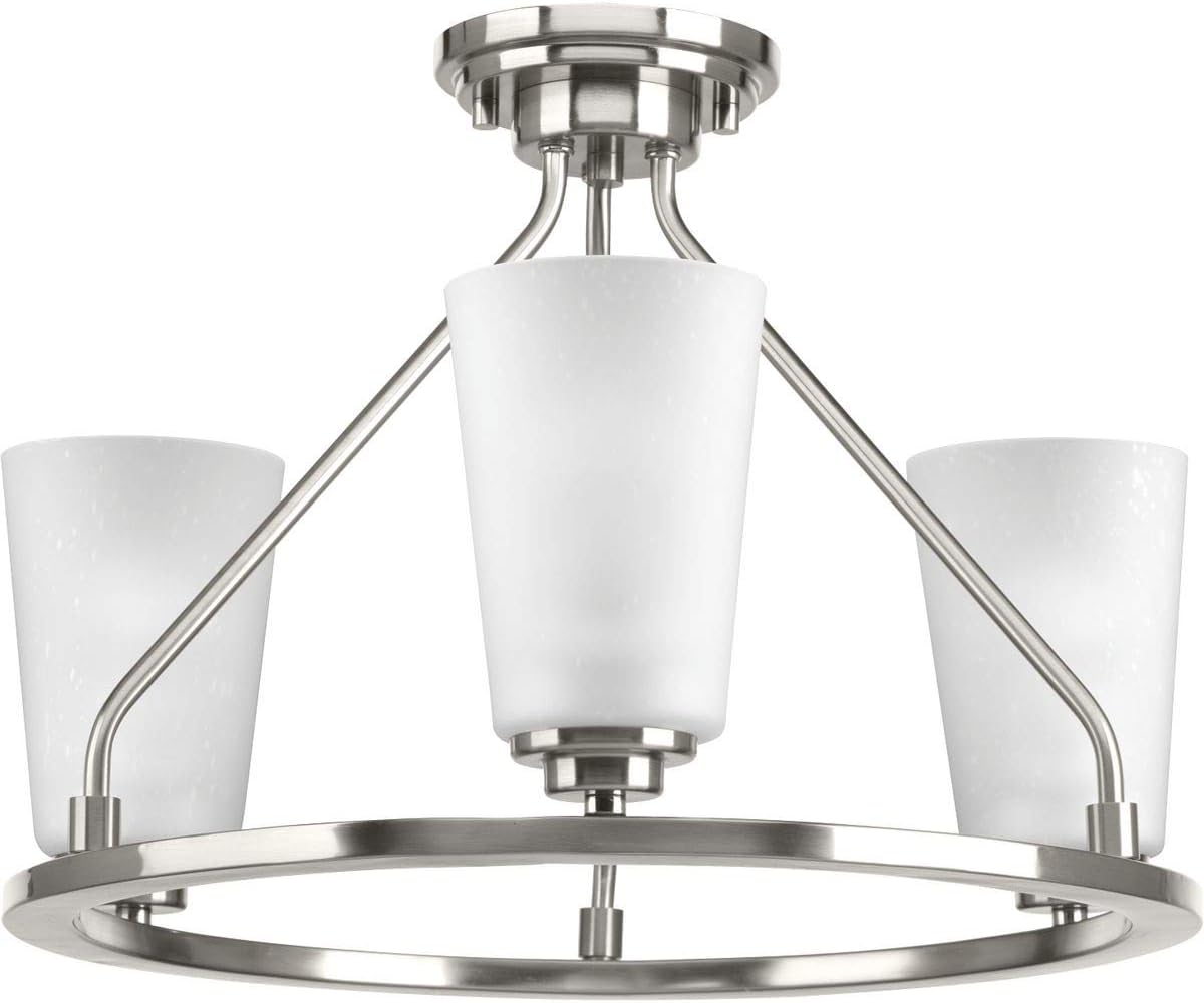 Progress Lighting Debut Collection 3-Light Farmhouse Chandelier Light Brushed Nickel