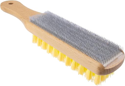 10-Inch File Card and Brush, Wood Base with Handle for Grip | Cleaner card for maintaining hand file and rasp teeth