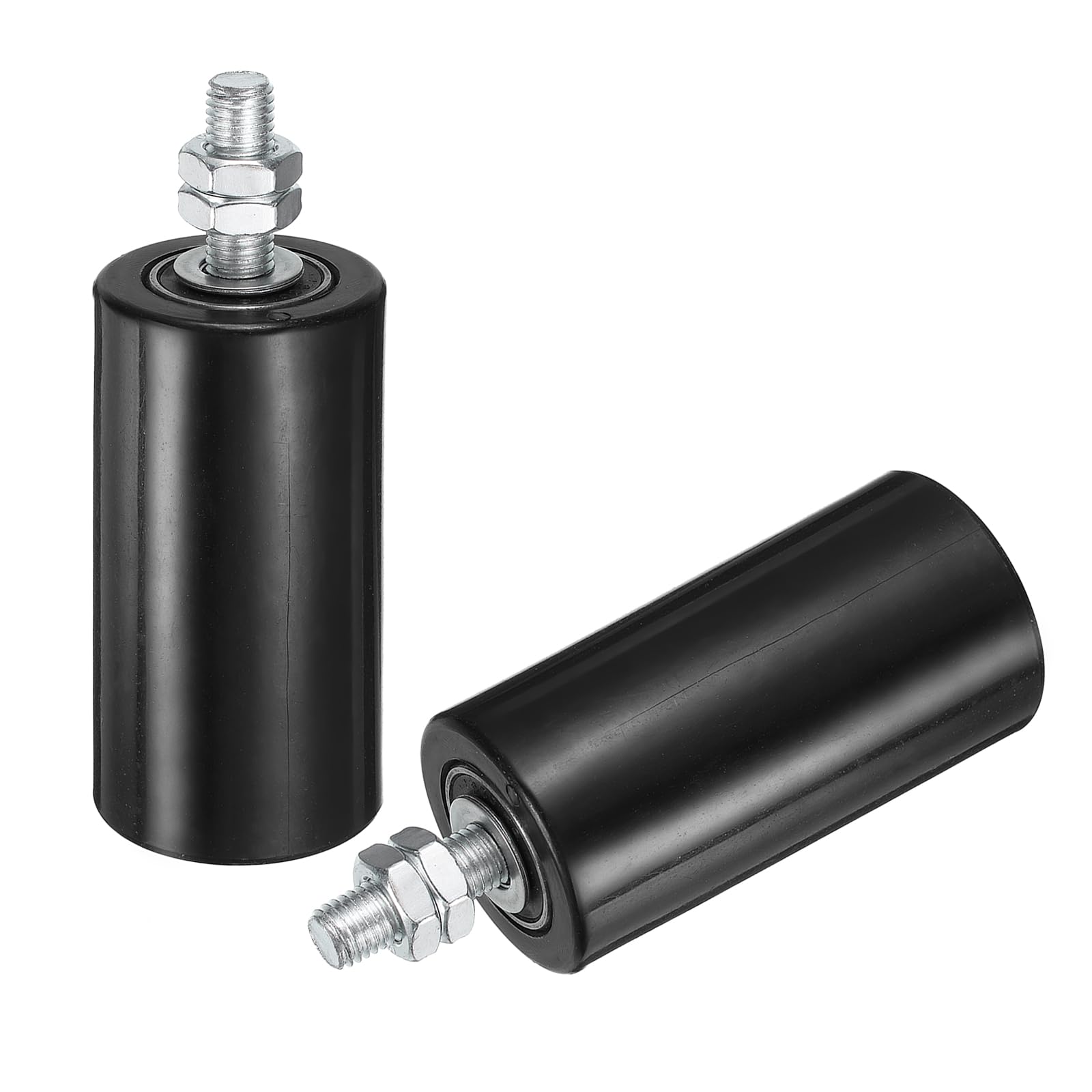 Rouleau de guidage pour portail coulissant en nylon noir 10,2 cm x2