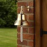 Personalized Brass Bell, Engraved School Wall Hanging Bell, Home Decor Indoor/Outdoor, Nautical Bells, Ship Boat Maritime Decor, Customized Ship Bell (6 inch)