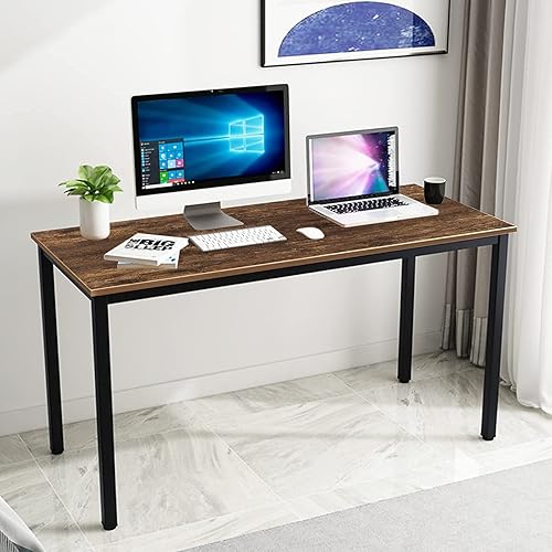 Miniatura 244 de DlandHome Escritorio pequeño para computadora de 31.5 pulgadas, mesa de escritura para espacios pequeños, mesa de estudio, escritorio para Nogal