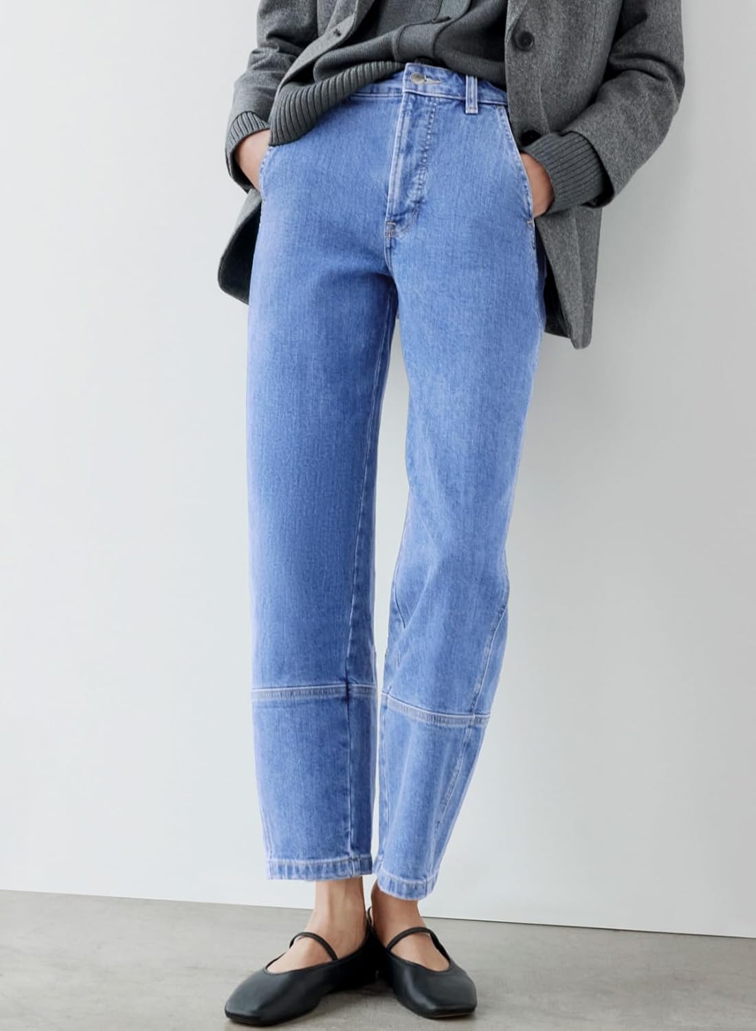 EVALESS Jeans for Women Wide Leg High Waisted Boyfriend Straight Leg Stretchy Cropped Denim Pants - Image 4