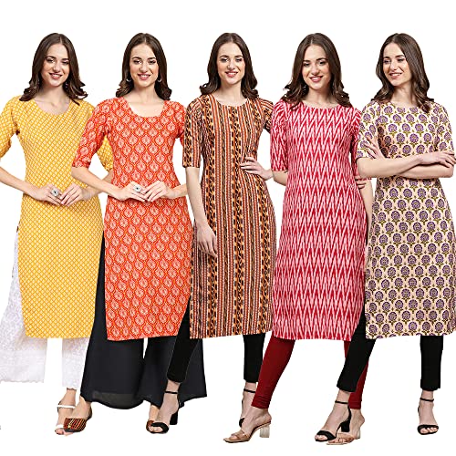 Image of Pinkmint Women's Crepe Digital Print Straight Kurta