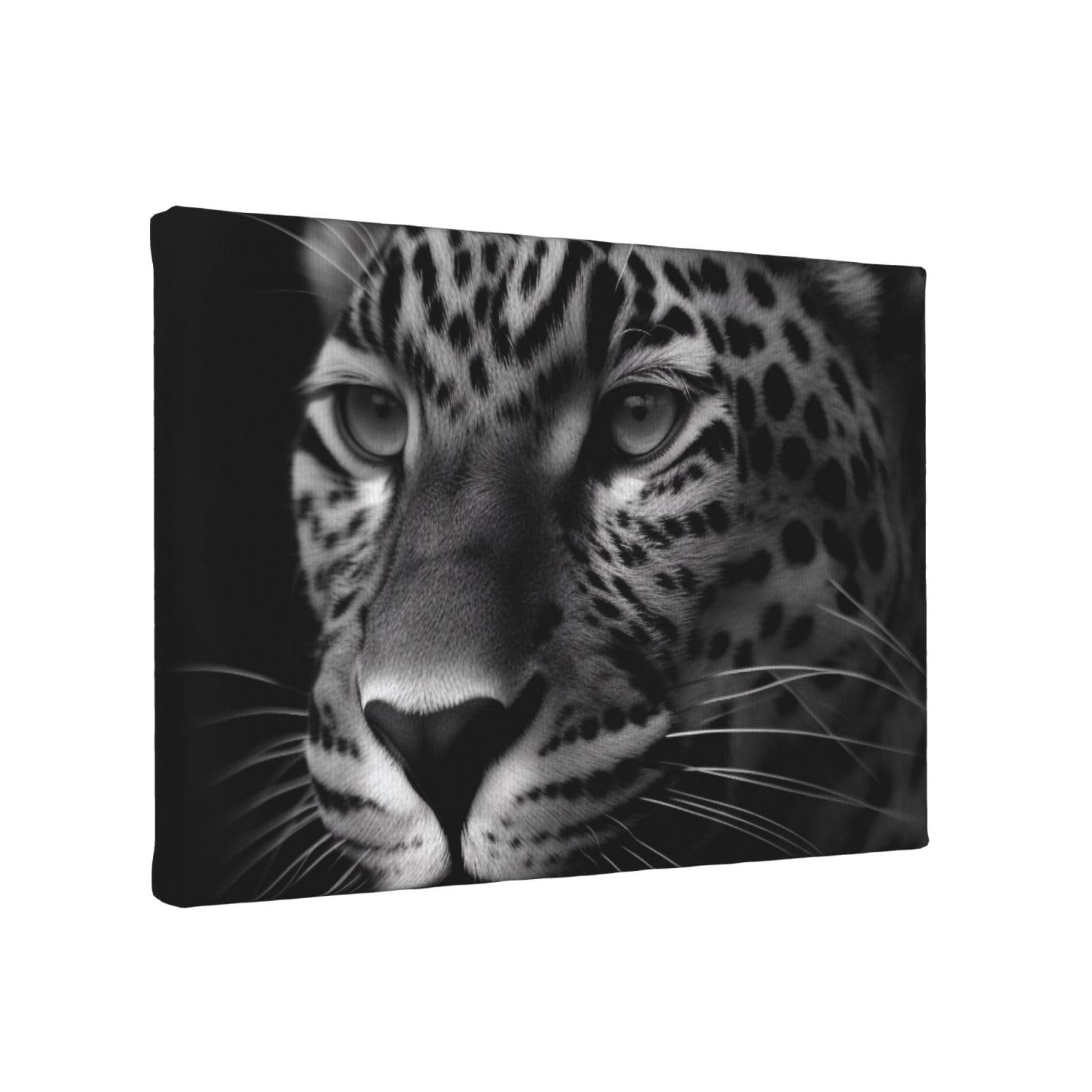 YKLJG Leopard Printed Wall Art Canvas Painting 30x20 CM Wooden Framed Picture Painting Artwork Prints for Bedroom Kitchen Home Office Decor