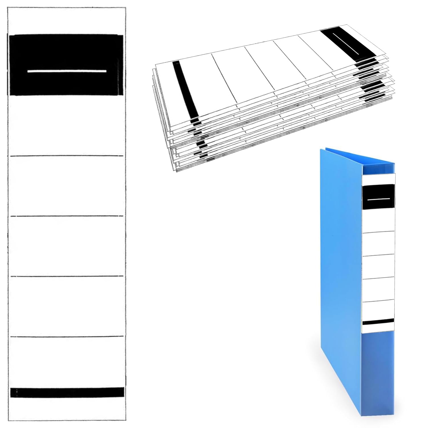 TRLREQ Self-Adhesive Folder Spine, Pack of 50, 19 x 5.4 cm Wide Folder Spine Labels for 8 cm Wide Folders, Self-Adhesive Folder Labels