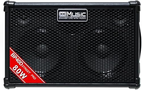 Miniatura 2 de Coolmusic Amplificador de guitarra acústica con alimentación BP40D, altavoz Bluetooth portátil de 80 W con batería con efecto de retardo de coro