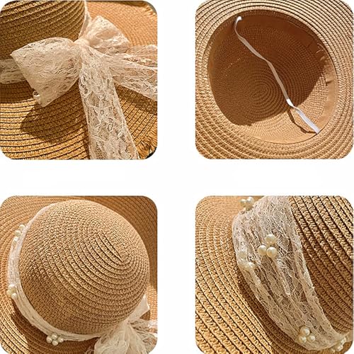 Sombrero de playa plegable con ala ancha para mujer miniatura 5