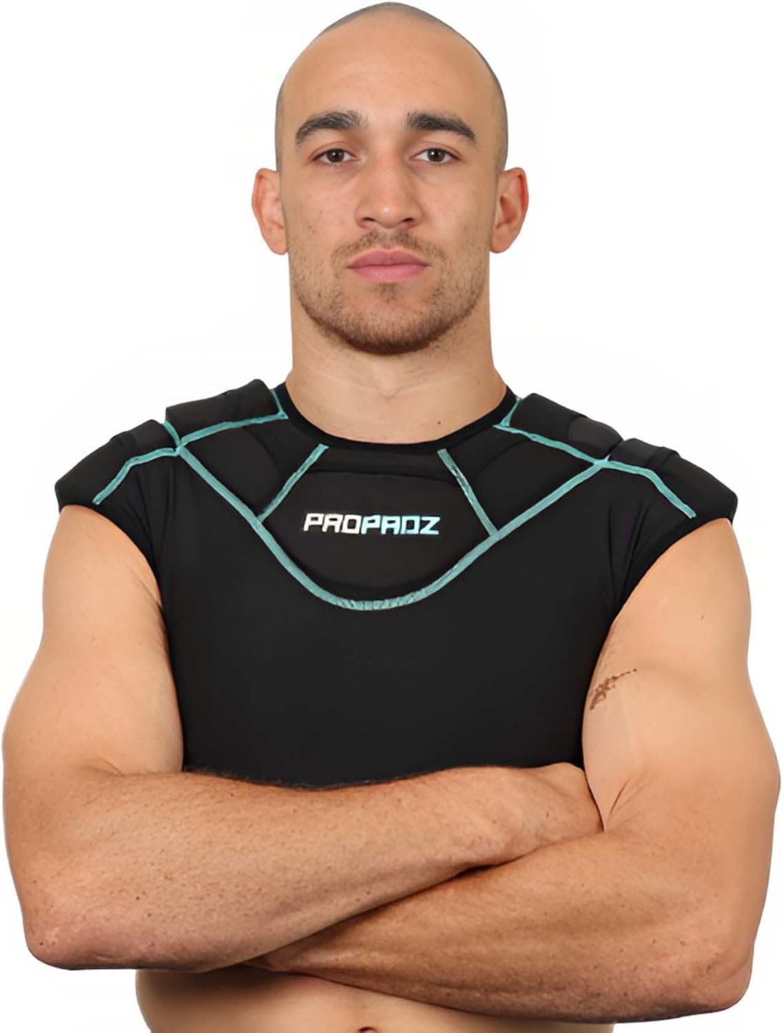 PROPADZ Adult Rugby Shoulder Pad Vest โ World Rugby Approved, Modular Gel Pads, Lightweight and Breathable Protection for All Levels (XXL)