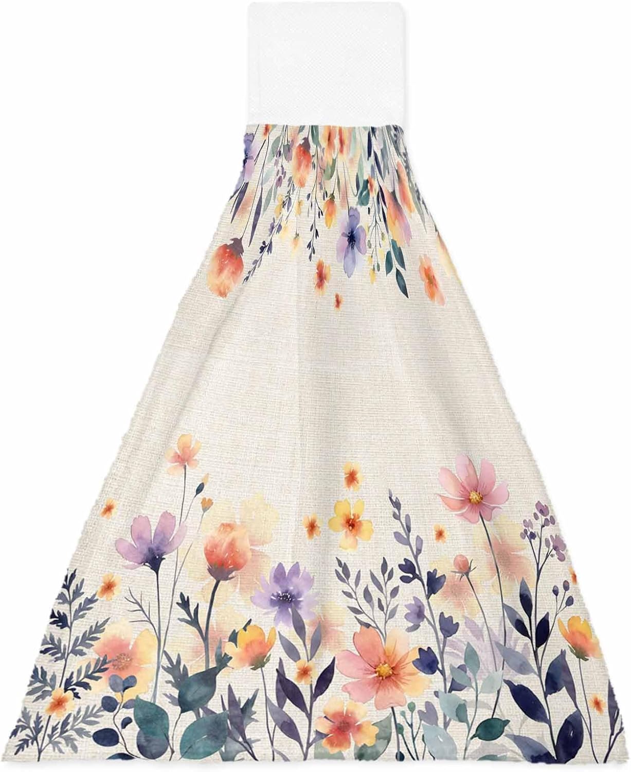 Spring Floral Kitchen Hand Towels with Hanging Loops Set of 2 Elegant Flowers Farmhouse Botanical Soft Thick Oven Fingertip Dry Microfiber Tie Dish Towel Absorbent Cleaning Washcloth for Bathroom