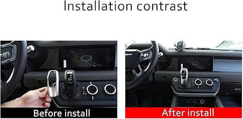 Miniatura 3 de YIWANG Cubierta de la cabeza de la palanca de cambios central del coche de ABS estilo fibra de carbono para Land Rover Defender 90 110 2020-2022