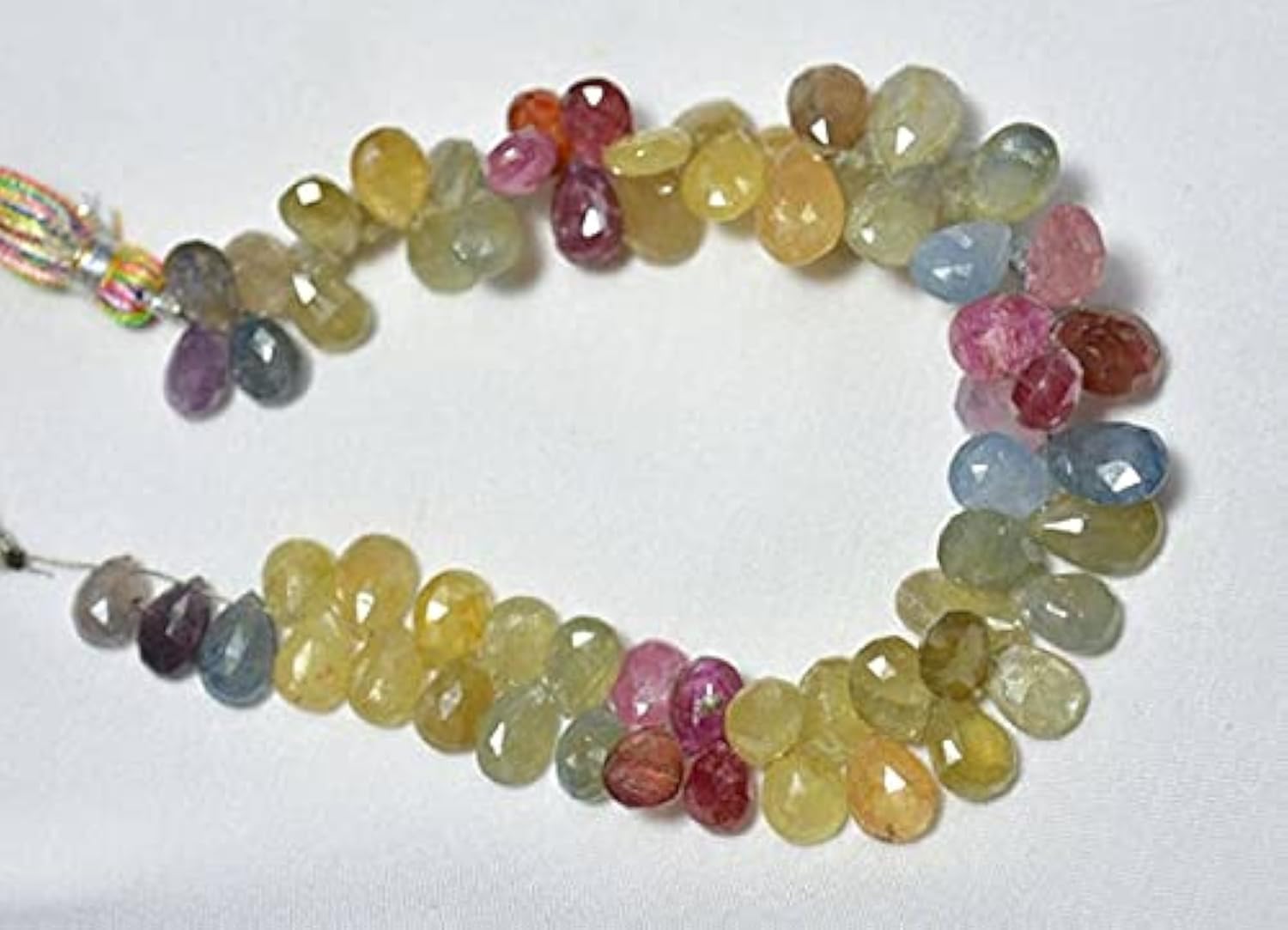 Perles saphir multicolore LKBEADS en poire pour créer vos colliers d'été personnalisés