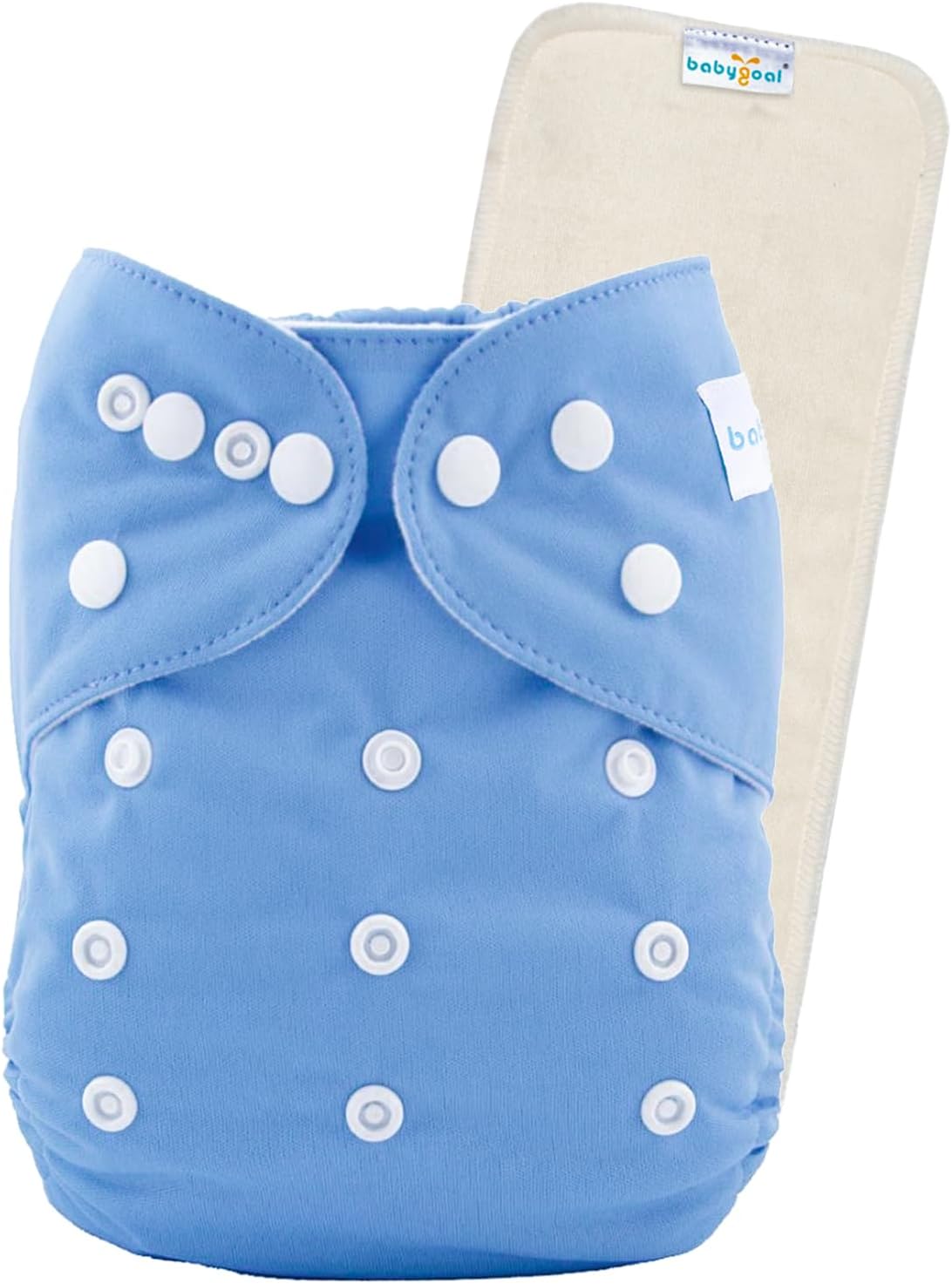 babygoal Pañal de tela reutilizable con inserto para bebés niños y niñas de 8 a 35 libras, pañal ajustable y lavable B05-B