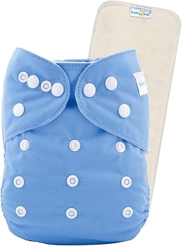 babygoal Reusable Cloth Diaper with Insert for Baby Boys and Girls 8-35lbs, Adjustable and Washable Nappy