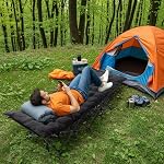 Folding Camping Bed With Thick Mattress, 150kg Load, Black - Image 2