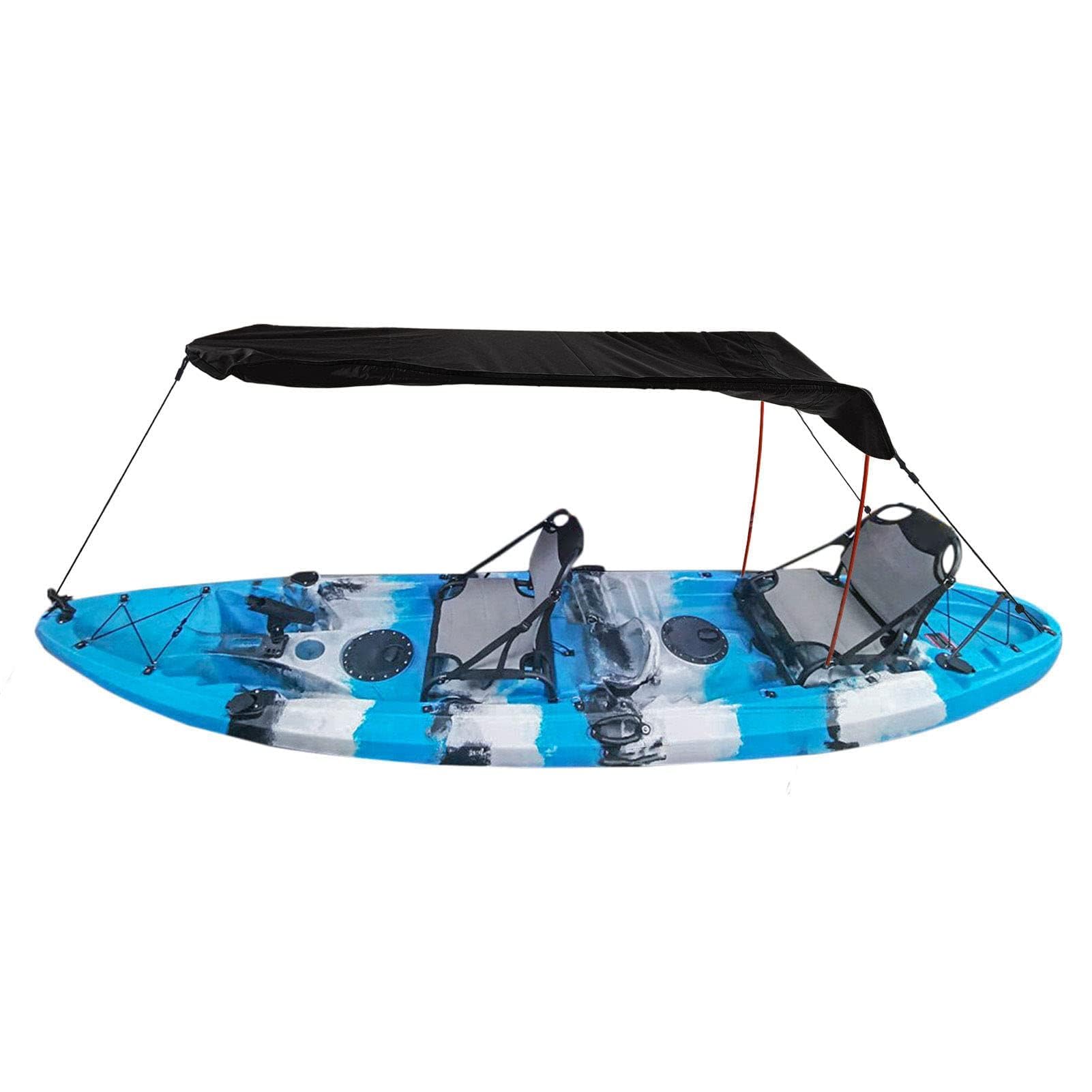 Sonnensegel für Kajak, Boot, Kanu, Ripstop, Wasserdichtes Oxford-Gewebe, Faltbar, Geeignet für Angeln, Outdoor-Aktivitäten, 139 X 63 cm (Black)