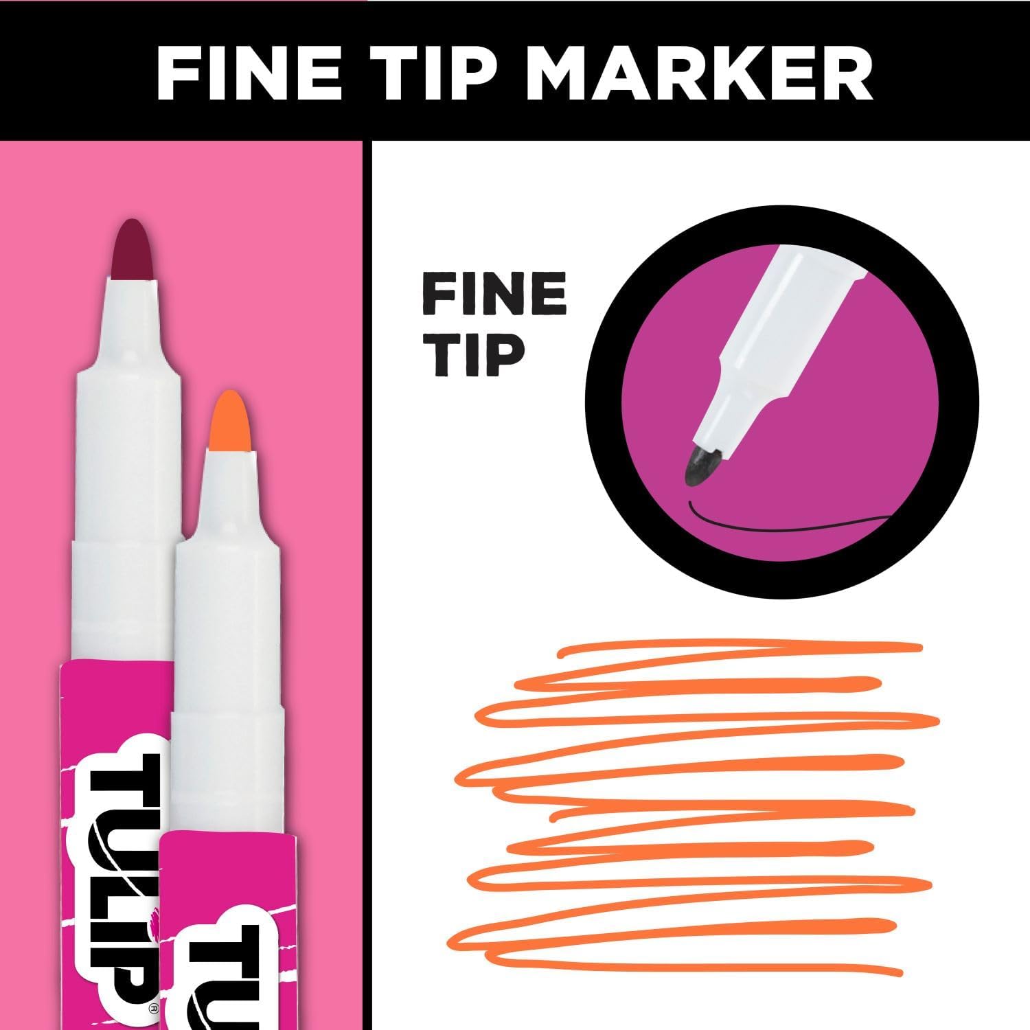 Tulip Fabric Markers, 12 Colors Colors Permanent Fabric Pens for Writing Painting on T-Shirts Clothes Shoes Canvas image 5
