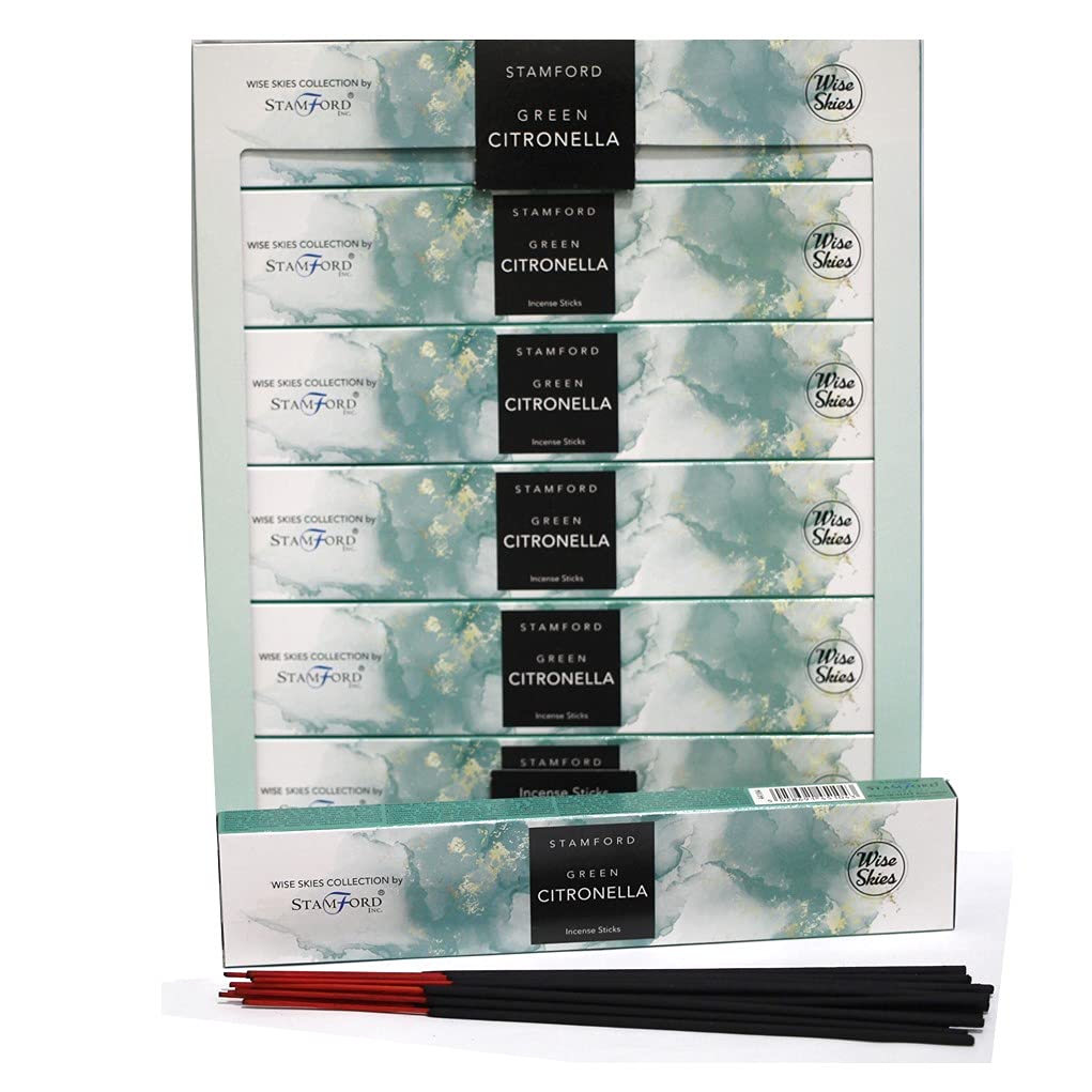 Incense Sticks Gift Pack of 6 - Stamford Wise Skies Premium Perfume Incense Fragrances Joss Sticks (Green Citronella)