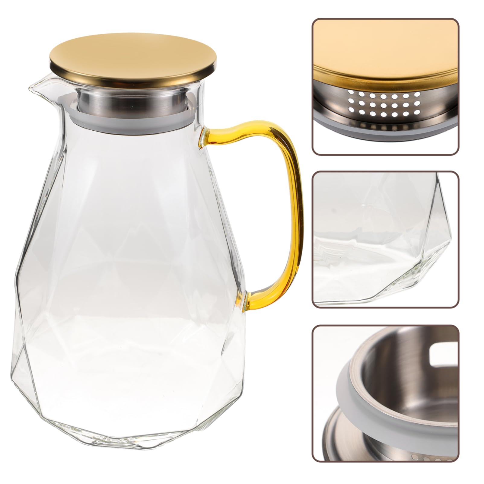 Jarra de Agua Diamante 2200ml de Acero Inoxidable para Hotel | Capacidad Amplia, Incluye Cepillo de Limpieza, Uso para Preparación de Té