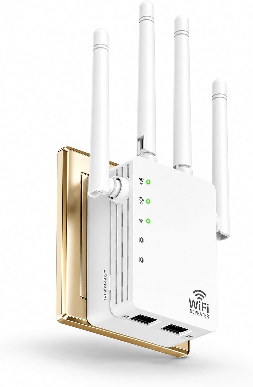1200Mbps Dual-Band WiFi Extender,12880 Sq.ft Coverage, WiFi Extender Signal Booster Supports 105 Devices, 1-Key Setup with Ethernet Port