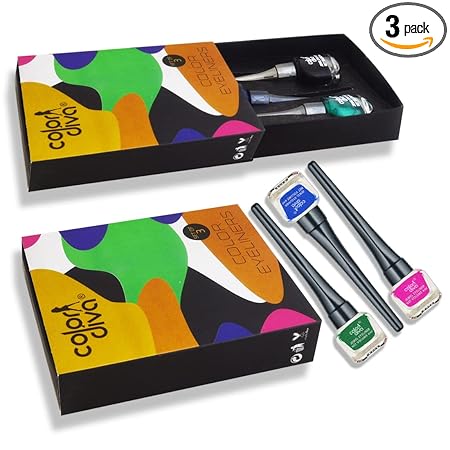 adbeni Sky Line Color Shimmery Gel Eyeliner, 5.5Ml Each | 12Hr Long Lasting, Quick Drying & Smudge Proof | For Daily Use, Pack Of 3 (Blue, Pink, Green)