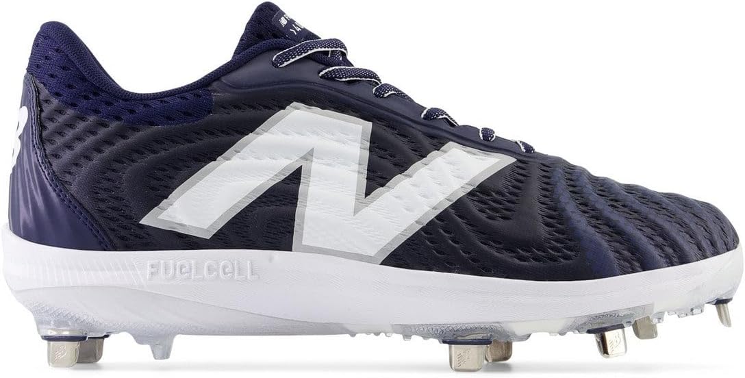 New Balance Men's FuelCell 4040 V7 Metal Baseball Shoe, Team Navy/Optic White, 9.5 M