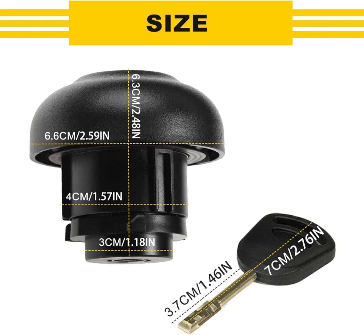 Car Fuel Tank Lock with Keys 1715043, 9C119K163AA Compatible for Ford Transit MK7 2006-2018 Vehicle Accessories
