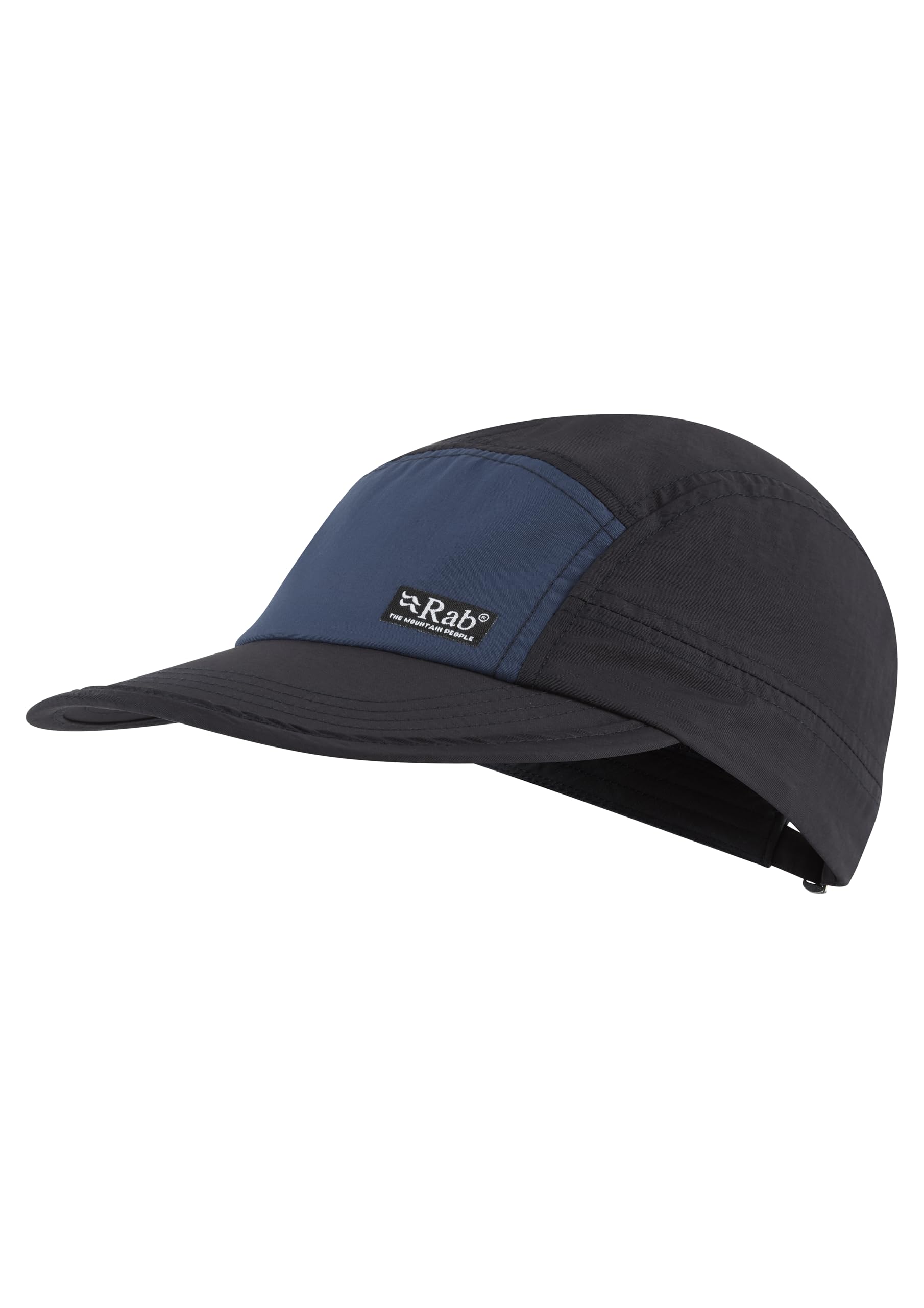 Rab Vista 5 Panel Cap - Lightweight Breathable Hat for Trail Running & Hiking - Ebony/Tempest Blue - One Size
