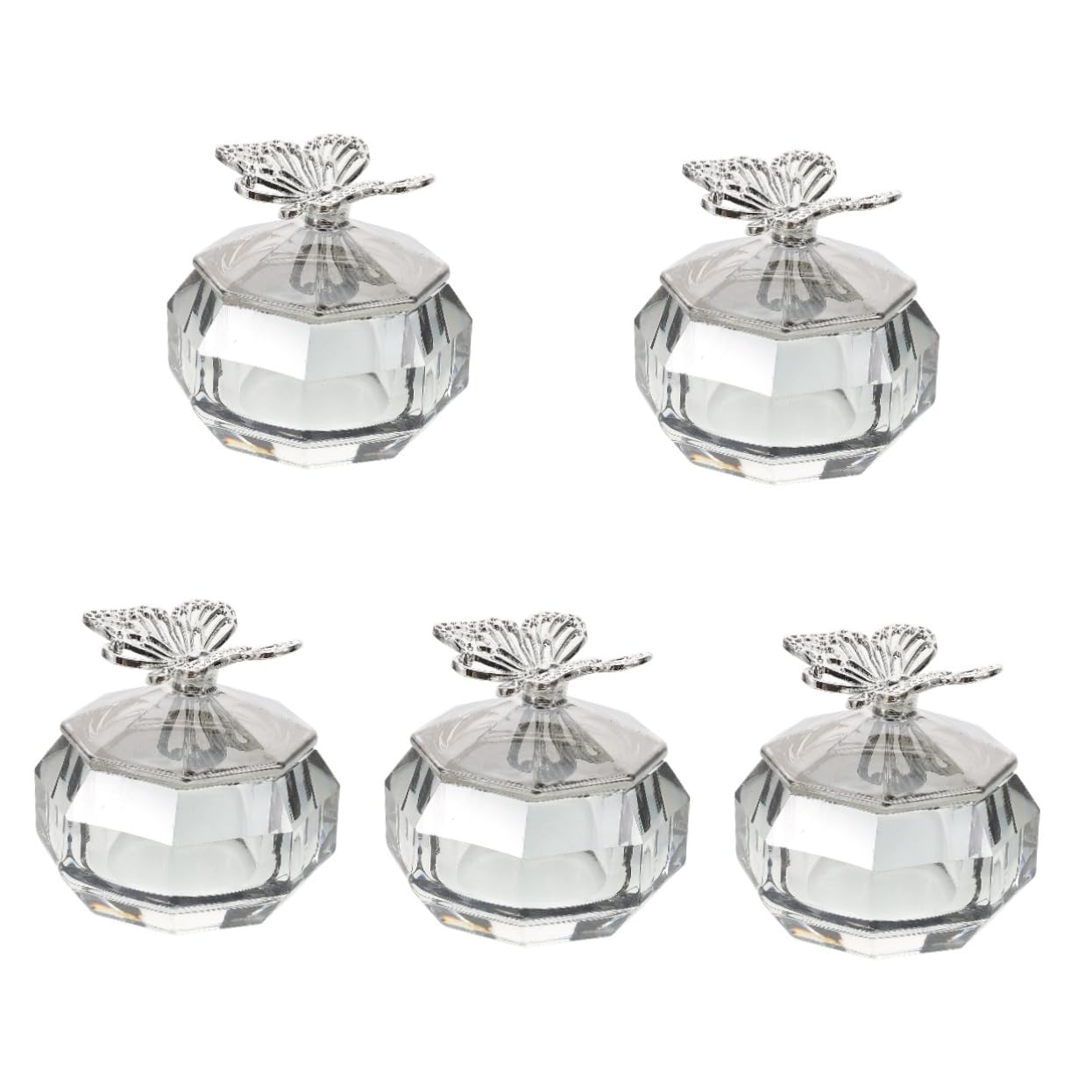 minkissy 5 Piezas Copa de Taza de de cristal Taza de manicura de cristal herramientas de manicura decoración de plato decorativo para con tapas vaso de vidrio para