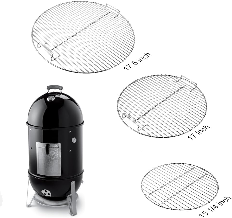 Miniatura 2 de AJinTeby Rejilla de cocina con bisagras de acero chapado resistente y rejilla inferior, rejilla de carbón para Weber de 18 pulgadas Smokey Mountain