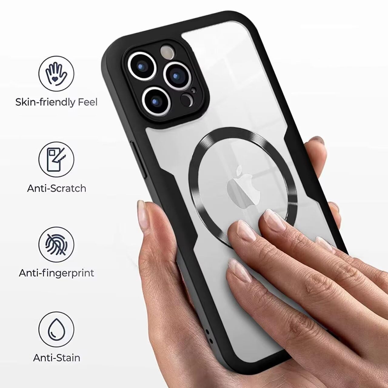 ESONG Cover Magnetica per Samsung Galaxy S24 FE,Compatibile con MagSafe,Custodia Antiurto Protezione Rugged Rigida Protettiva Case con Effetto