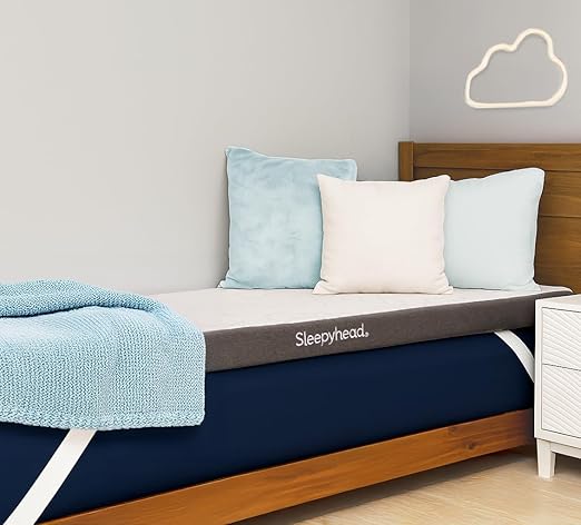 Sleepyhead Twin XL 3 Inch Gel Memory Foam Mattress Topper for College Dorm – Thick, Cooling & Comfortable Mattress Pad with Washable Cover – Dorm Room Essentials for College Students (XL Twin 3")