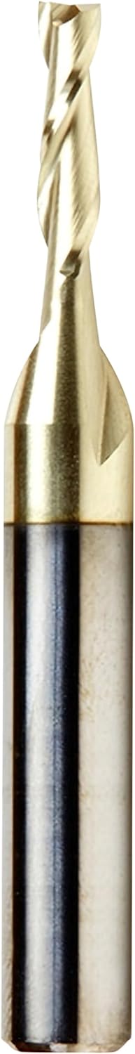 Amana Tool CNC Solid Carbide Up-Spiral Router Bit for Composite, Fiberglass, Phenolic, ZrN Coated, 46040, 1/8 Dia x 1/2 x 1/4 Shank x 2 Inch Long