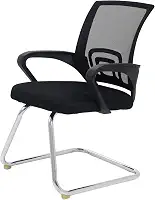 Cadeira De Escritório Com Base Fixa Cadeiras Inc, Tela Mesh Respirável, Suporta até 120kgs, Base Cromada Anti-Risco, Ergonômica Preta