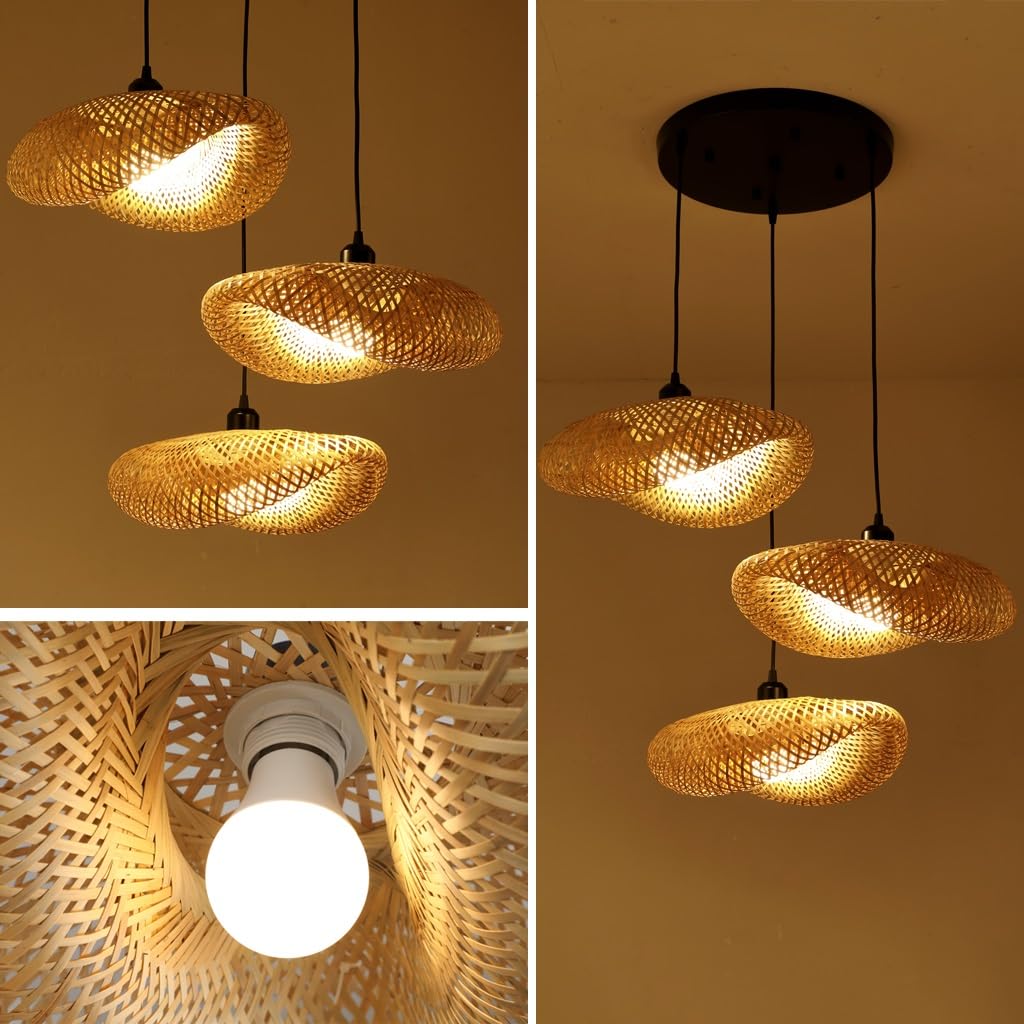 E27 Suspension 3 Lampes Lustre Suspension Vintage Métal Plafonnier