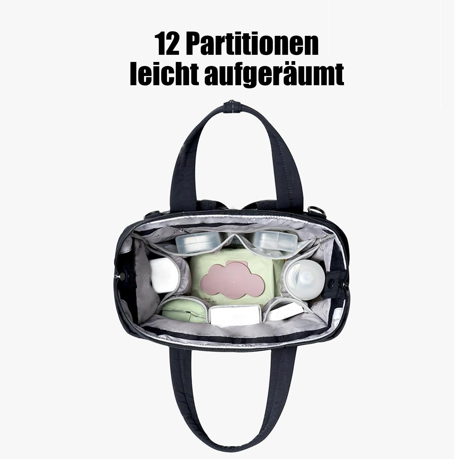 ROYALFAIR Baby Wickelrucksack Wickeltasche Rucksack mit tragbarer Wickelauflage, Windeltasche mit Fächern，Babytasche Multifunktional für Mama und Papa,Schnullerhalter und Kinderwagengurten.