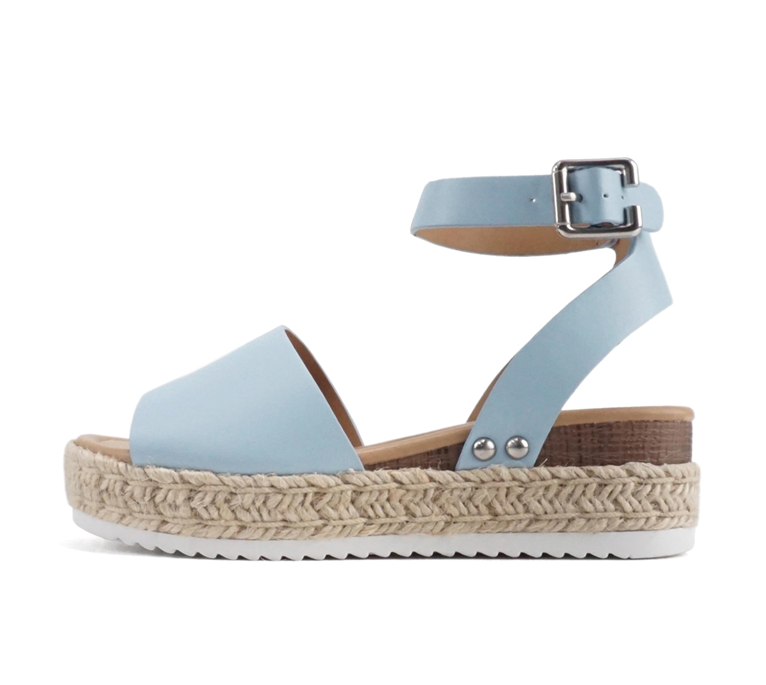 Soda Little Kids/Children/Girls Topic-IIS Espadrille Flatform Wedge Open Toe Sandals