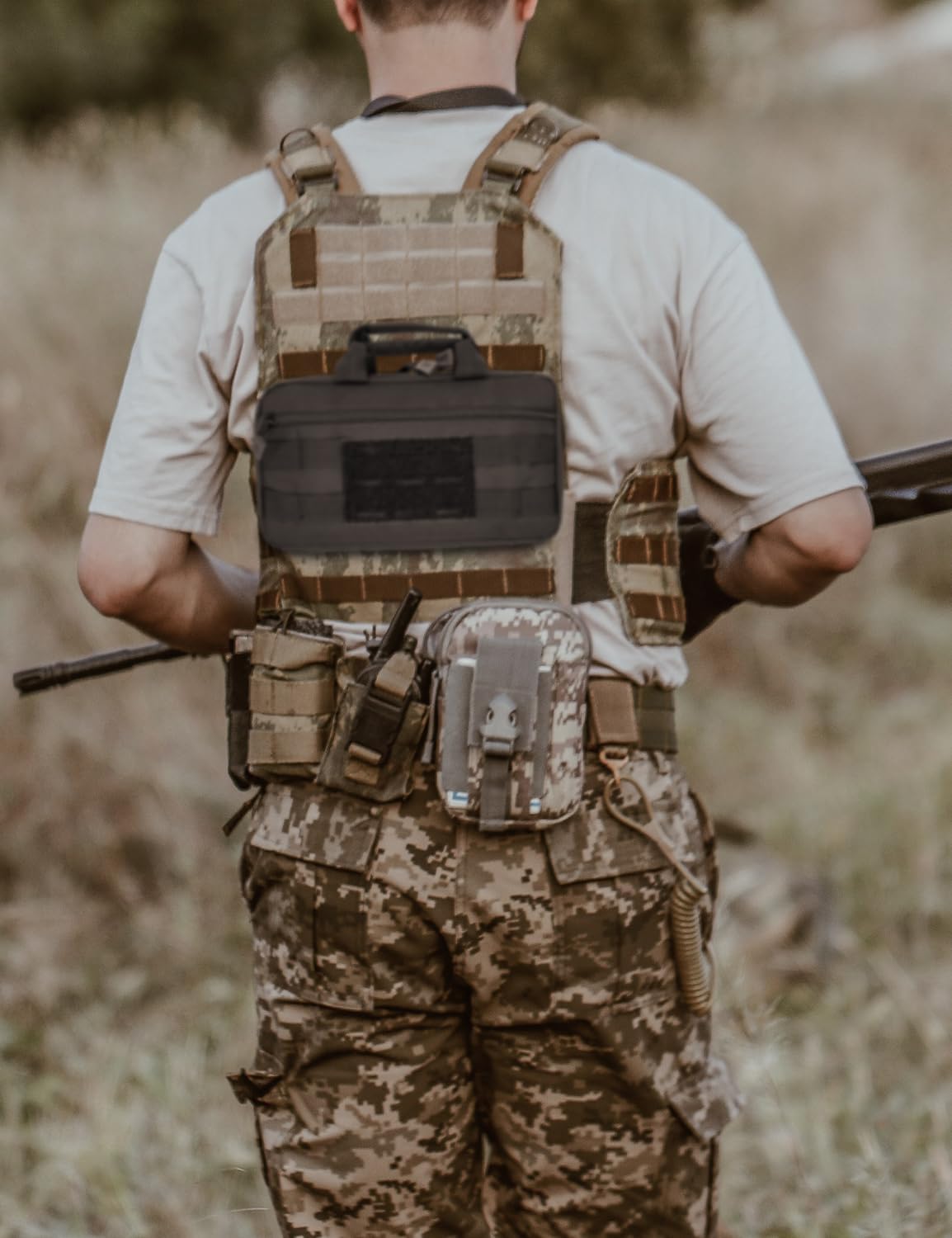 Tactical Pistol Magazine Storage Pouch, Tactical MOLLE Mag Pouch Bag Fits Most Single/Double Stack 9mm .40 .45 Mags for Medium and Large Handguns