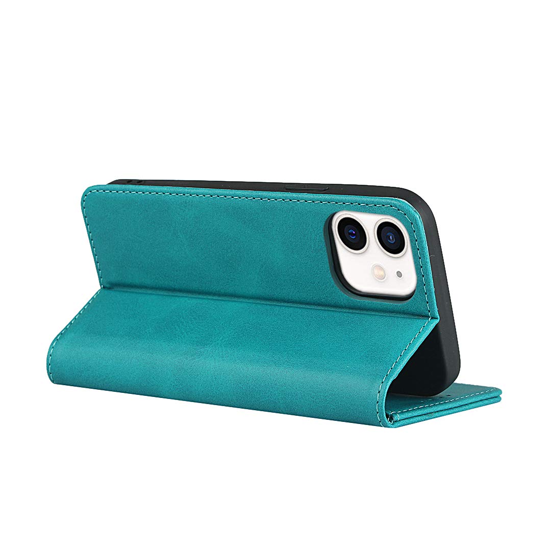 Para IPhone 12 Ini Funda De Cuero PU + TPU A Prueba De Golpes Con