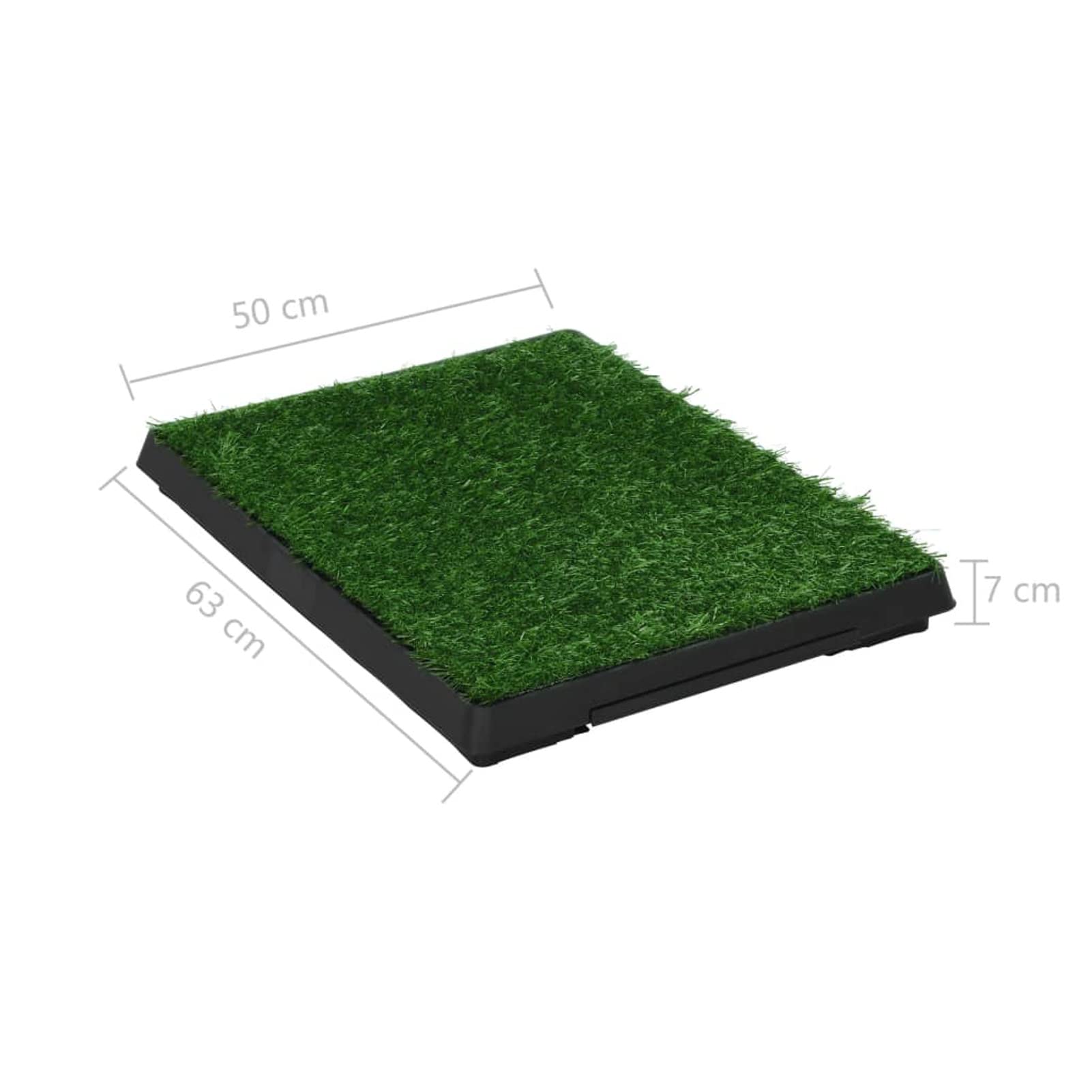 Toilette Animali con Vassoio e Prato Finto Verde 63x50x7cm WC,Materiali per l'addestramento dei Cani,Tappetini igienici per cani-170766