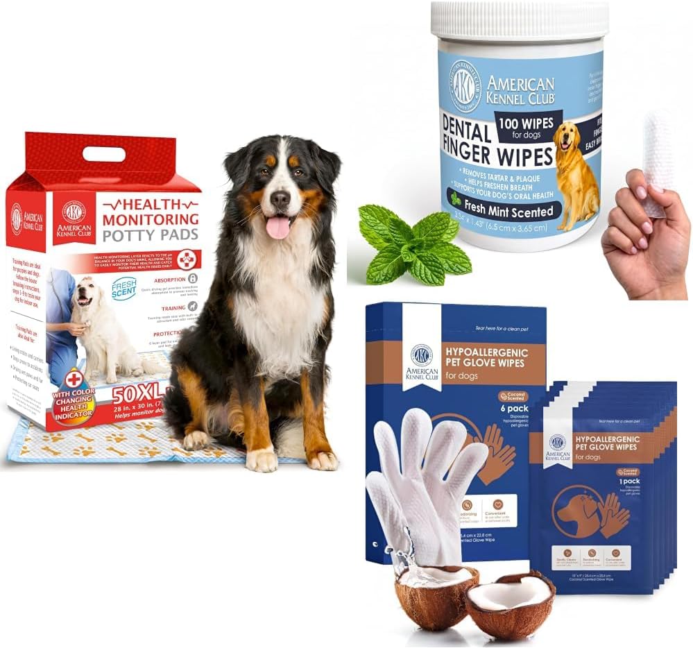 American Kennel Club Daily Health & Hygiene Dog Care Bundle, 3-Piece Kit