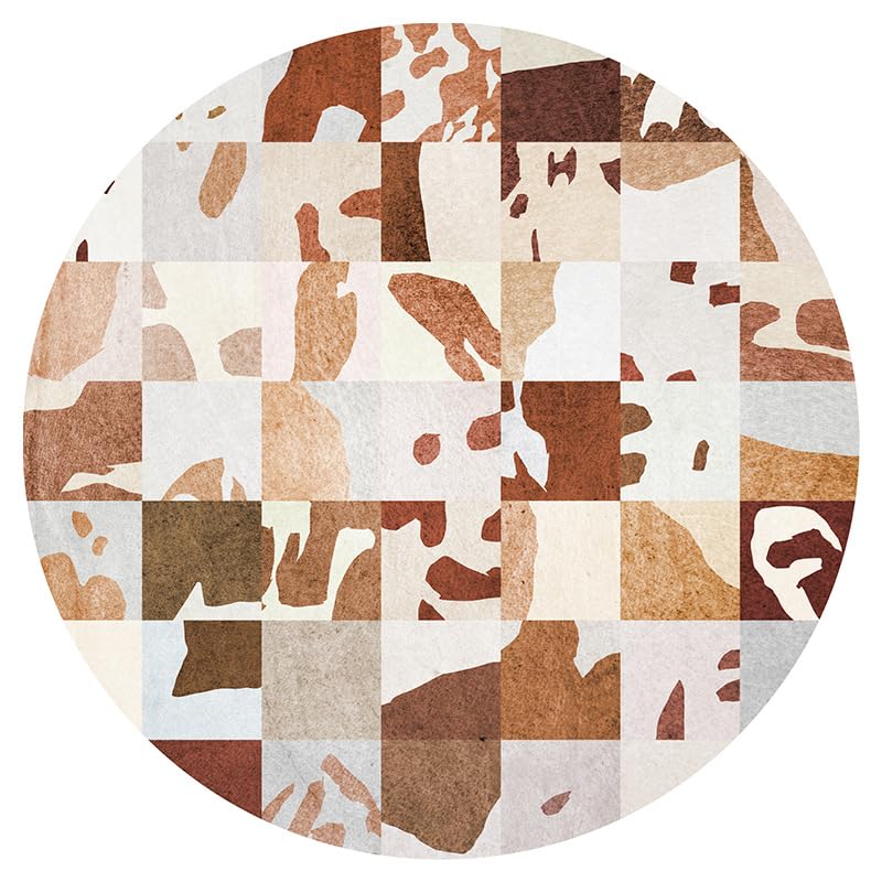 Tapis de chambre rond doux marron pour créer un coin lecture cosy de 140cm