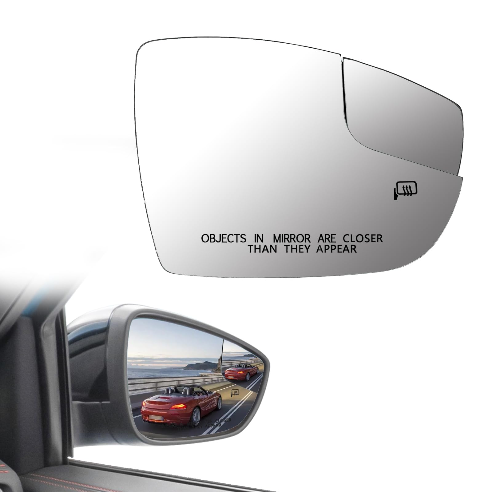 Amazon.com: Passenger Right Side View Heated Mirror Glass