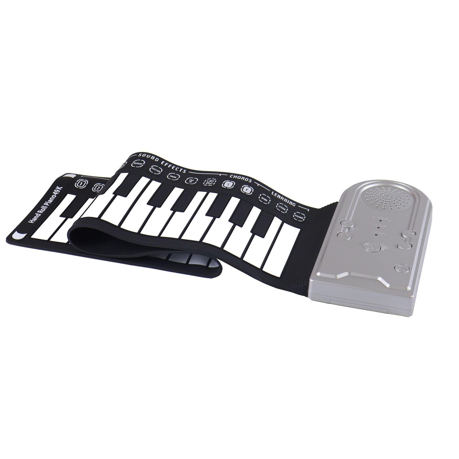 Piano plegable práctico de 49 teclas con conectividad USB, altavoces integrados, teclado de silicona, diseños para viajes, uso doméstico, piano digital plegable