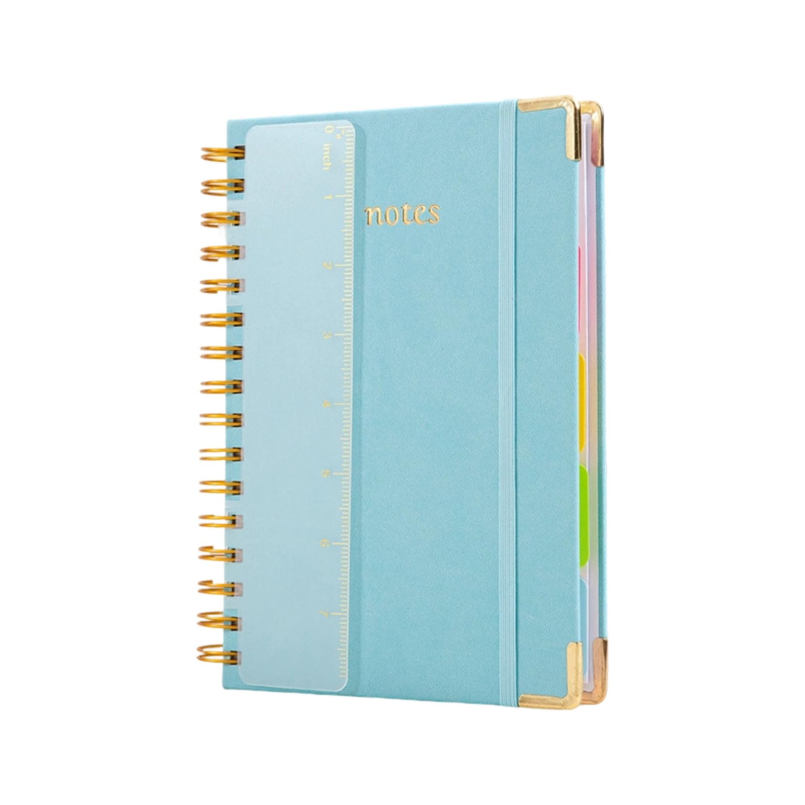 Carnet de notes à spirale avec règle amovible et couverture souple en cuir - 8