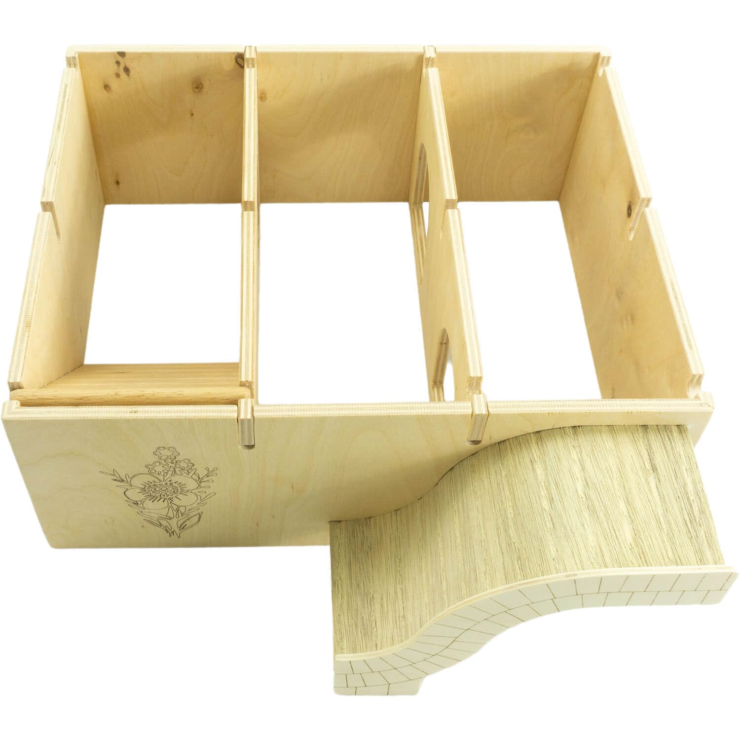 Getzoo Residencial Eduardo – Refugio para animales pequeños personalizables de madera robusta multiplex – Diseño flexible con escalera – Ideal para roedores y animales pequeños (Eduardo Premium)