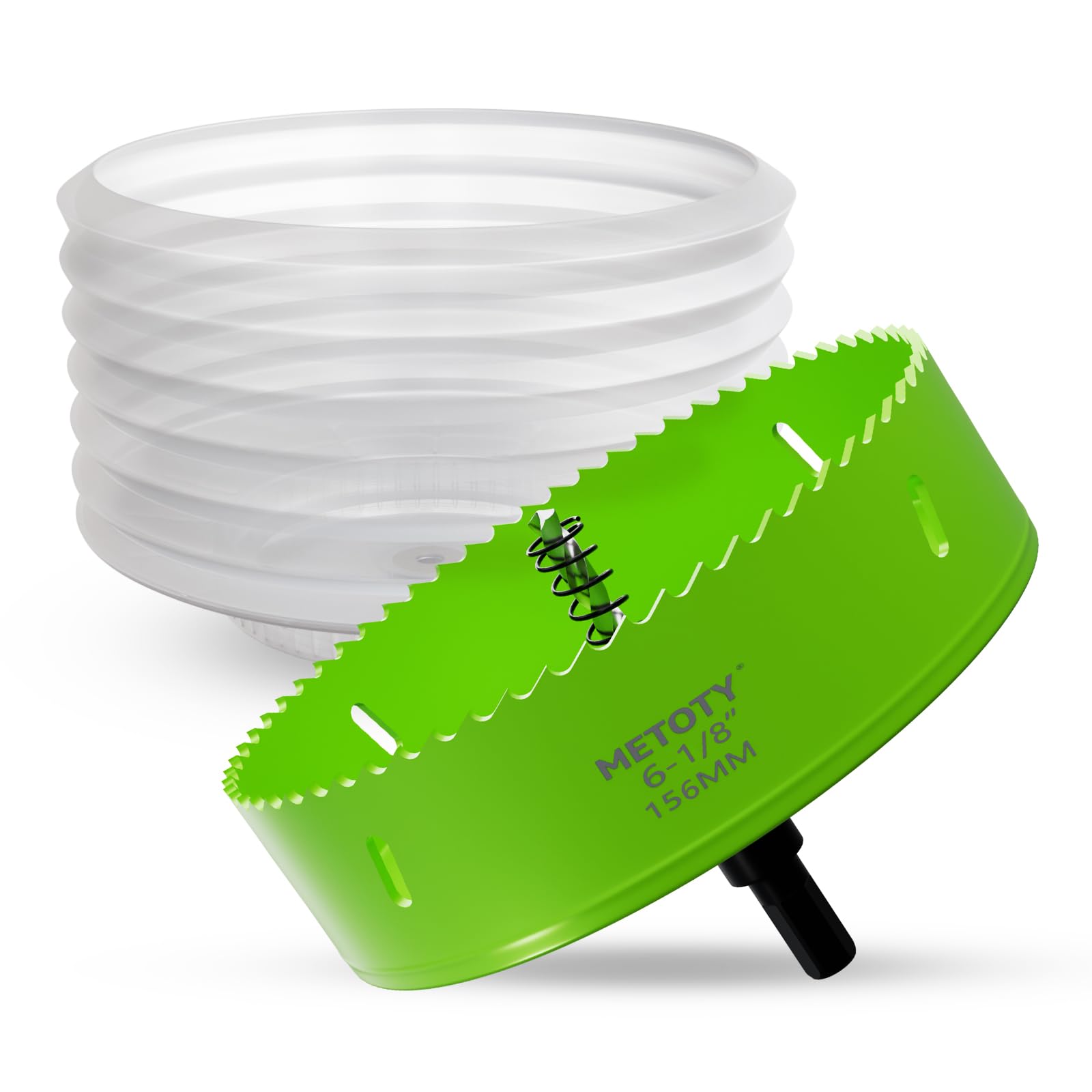 Bi-Metal 6-1/8 Inch Hole Saw for Recessed Lights, 6-1/8"(156mm) Hole Cutter with Dust Bowl Catcher – Cuts Wood, Metal, Drywall, Ideal for LED Lighting