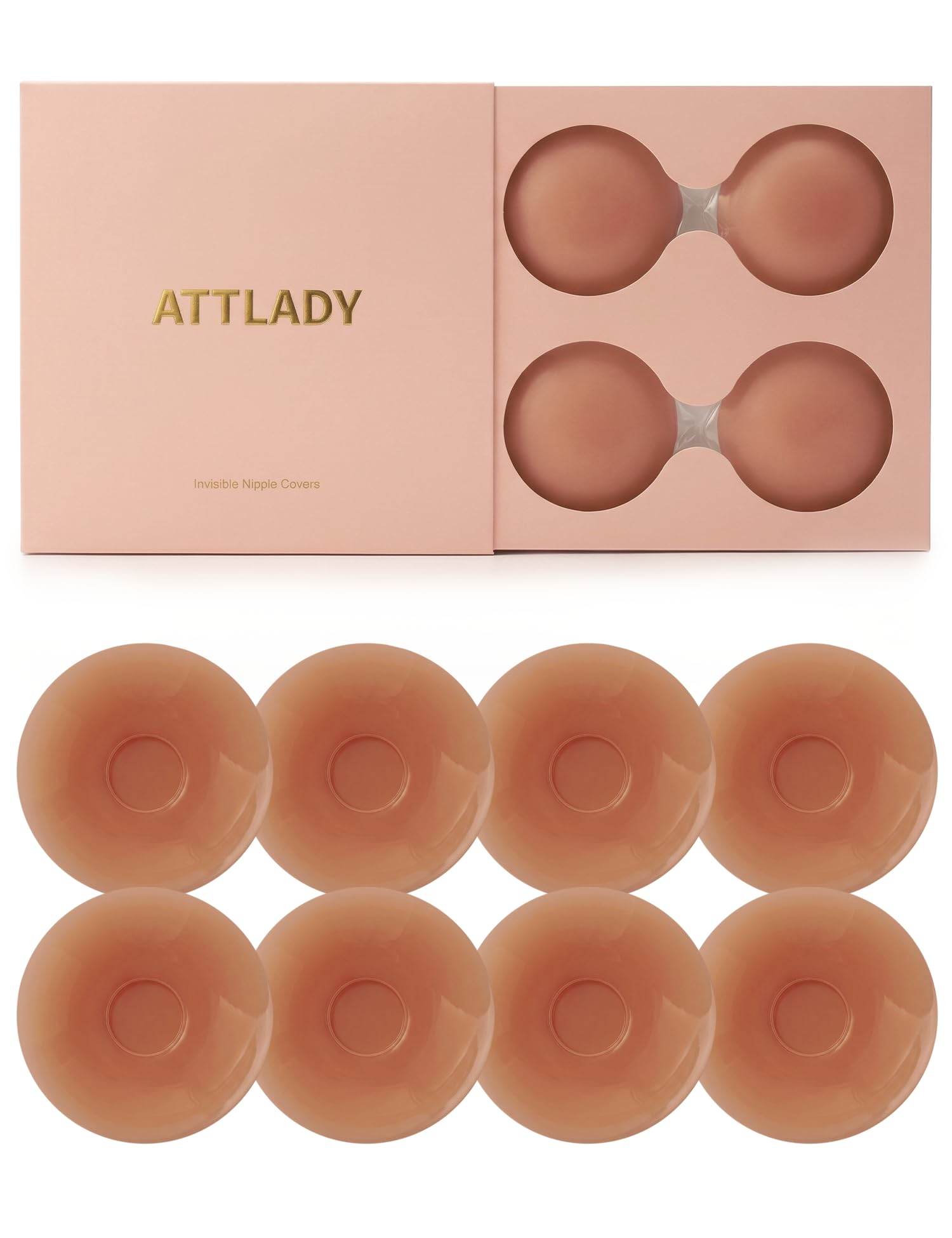 Nipple Covers for Women 4 Pairs Sticky Silicone Reusable Pasties No Show