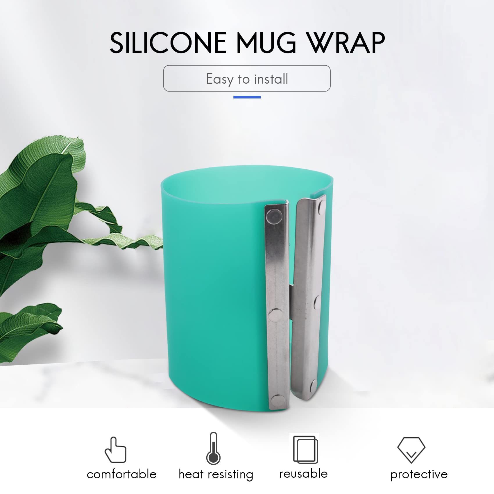 Involucro per Tazza nel Silicone da 4 Pezzi per Tazze per Sublimazione Involucri per Tazza da 11 Once per Sublimazione nel Forno Sublimazione per Tazza nel Silicone 3D