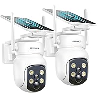MROWLY Telecamera WiFi Esterno Senza Fili a Batteria con Pannello Solare 2 in 1