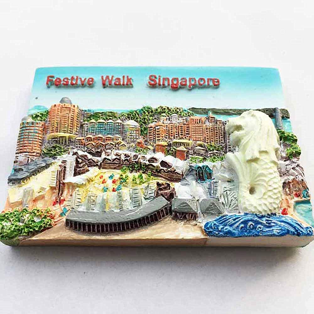 Calamita da frigorifero 3D Glow in the dark Singapore, souvenir turistico regalo collezionista casa e cucina decorazione magnetica adesivo Singapore magnete 45